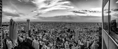 Tokyo noir et blanc-Panorama haut ville 1-Edit